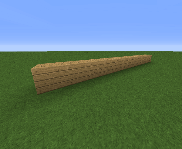 10 blocks line of Spruce Wood Plank